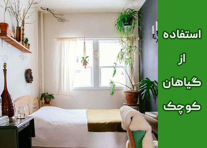 ایده های ساده برای تزیین اتاق خواب کوچک 6 استفاده از گیاهان کوچک